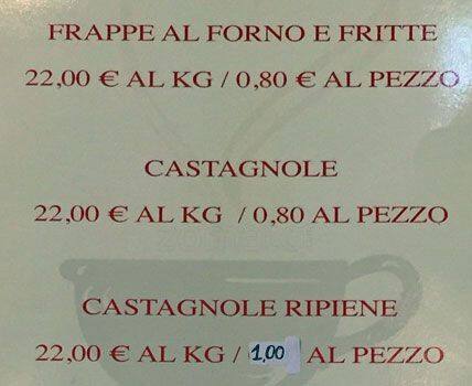 Menu di Caffè Camerino 