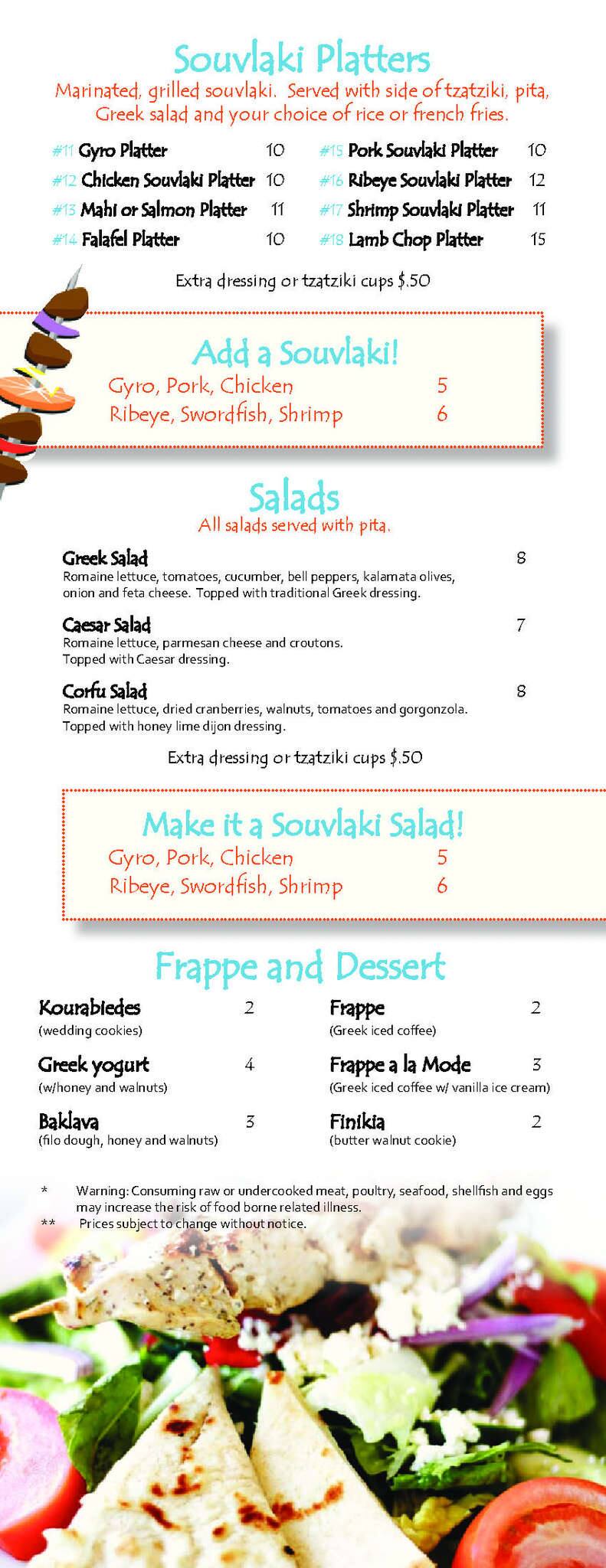 Carta de Souvlaki Fast