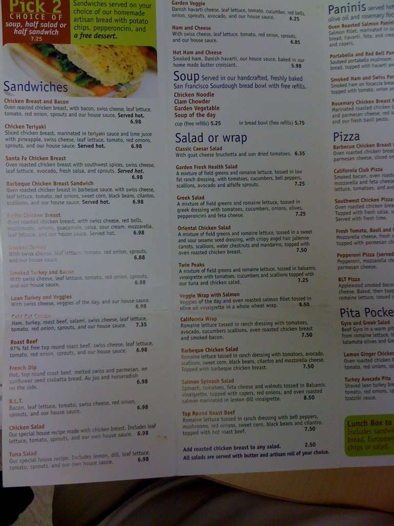 Pastries Of Denmark Bakery And Cafe Menu