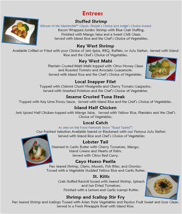 Menu at Conch Republic Seafood Company, Key West