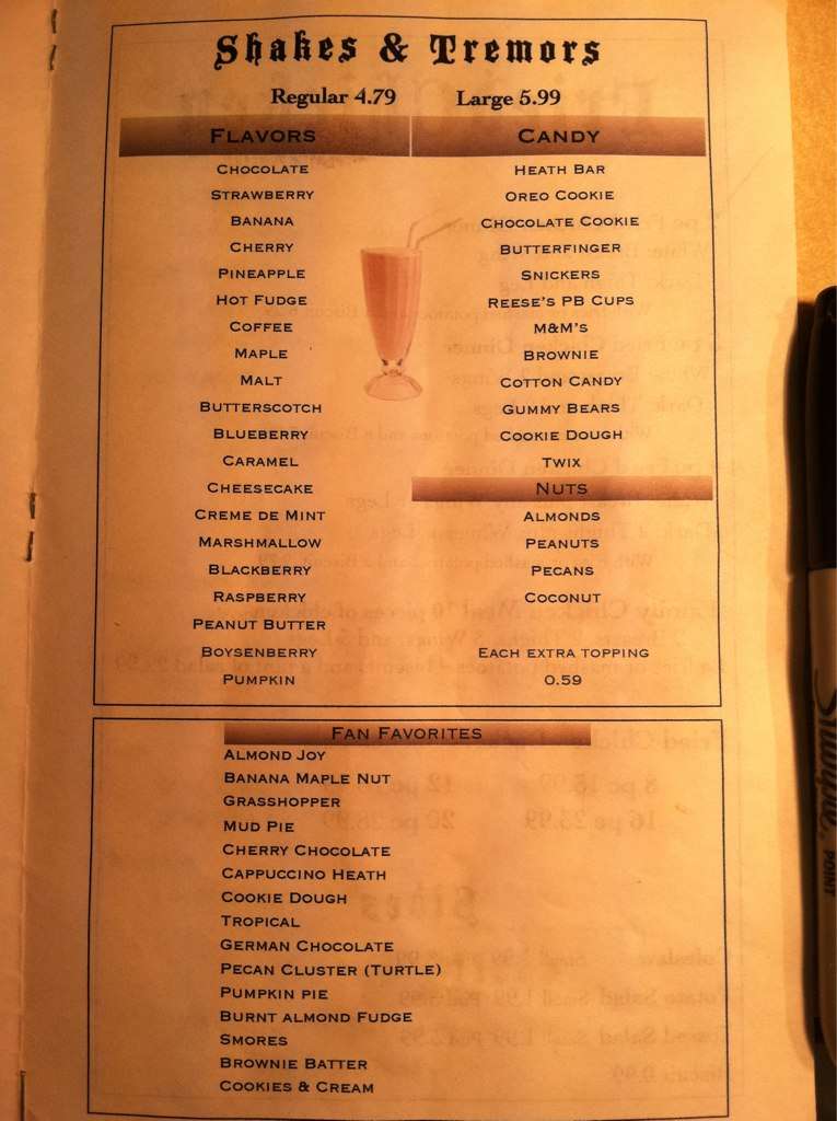 Doubloons menu