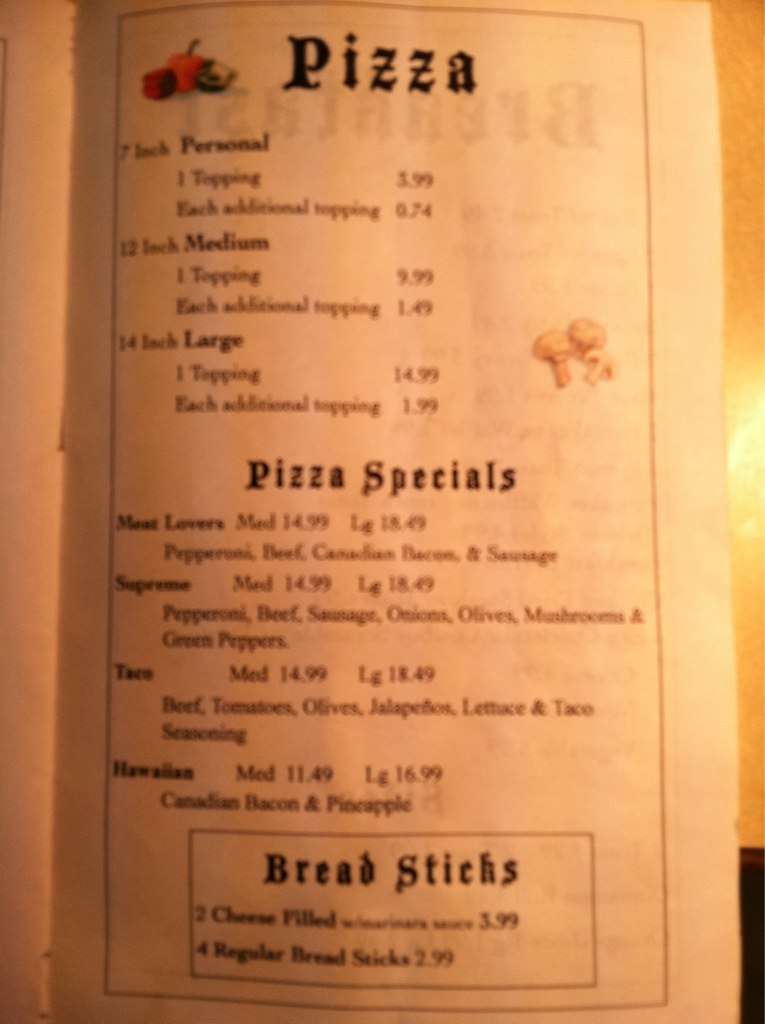 Doubloons menu