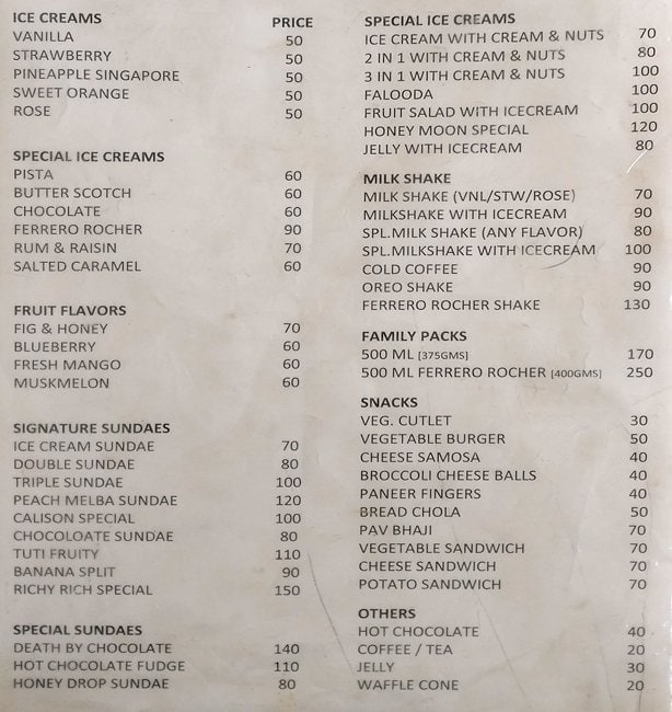 Menu at Richy Rich, Coimbatore, 56