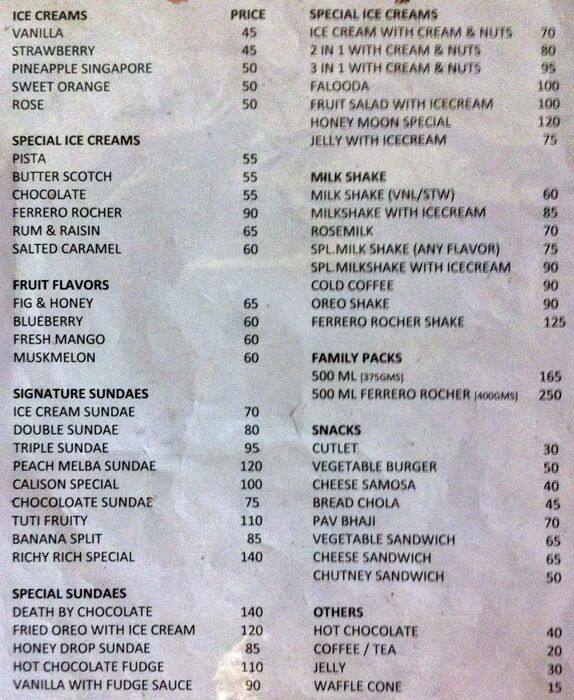 Richy Rich Menu Menu for Richy Rich Race Course Coimbatore Zomato