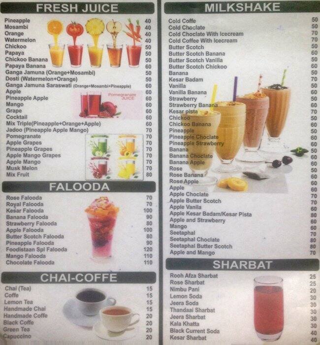 Menu at Juice Point, Mumbai, Dreams The Mall