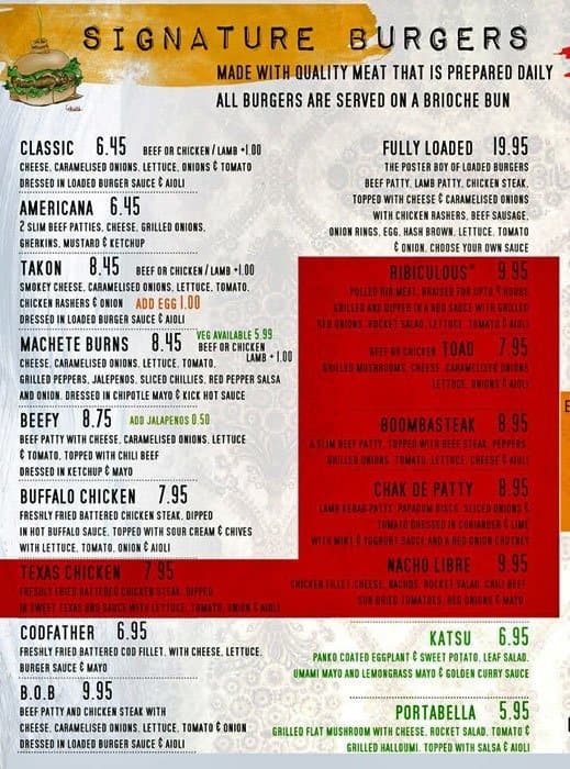 Loaded menu