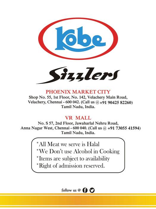 Kobe Sizzlers menu