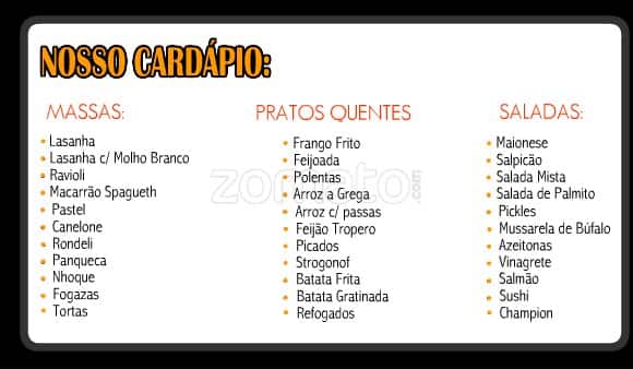 Roda Grill cardápio