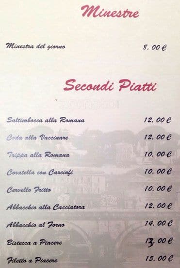 Menu di Da Sora Gina 