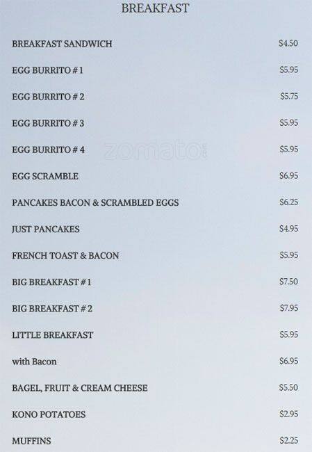Kono Cafe Menu Pacific Beach Kono Cafe Menu Pacific Beach