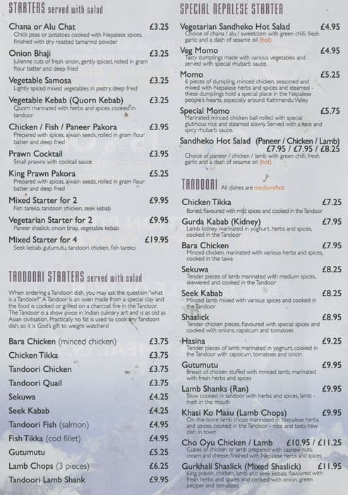 Gurkha Grill Menu, Menu For Gurkha Grill, Didsbury, Manchester - Zomato Uk