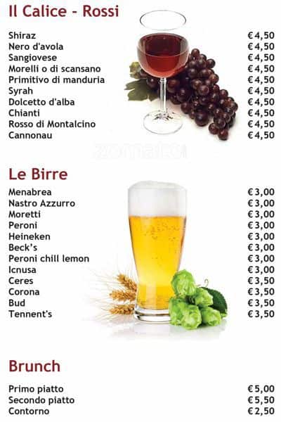 Menu di Antico Caffè Doria 