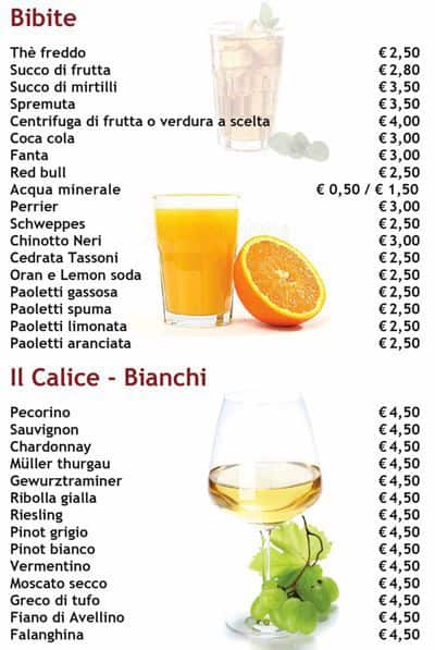 Menu di Antico Caffè Doria 
