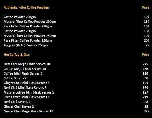 Hatti Kaapi - Jayanagar menu