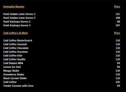 Hatti Kaapi - Jayanagar menu