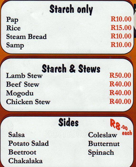 Menu de Edamini Braai Lounge