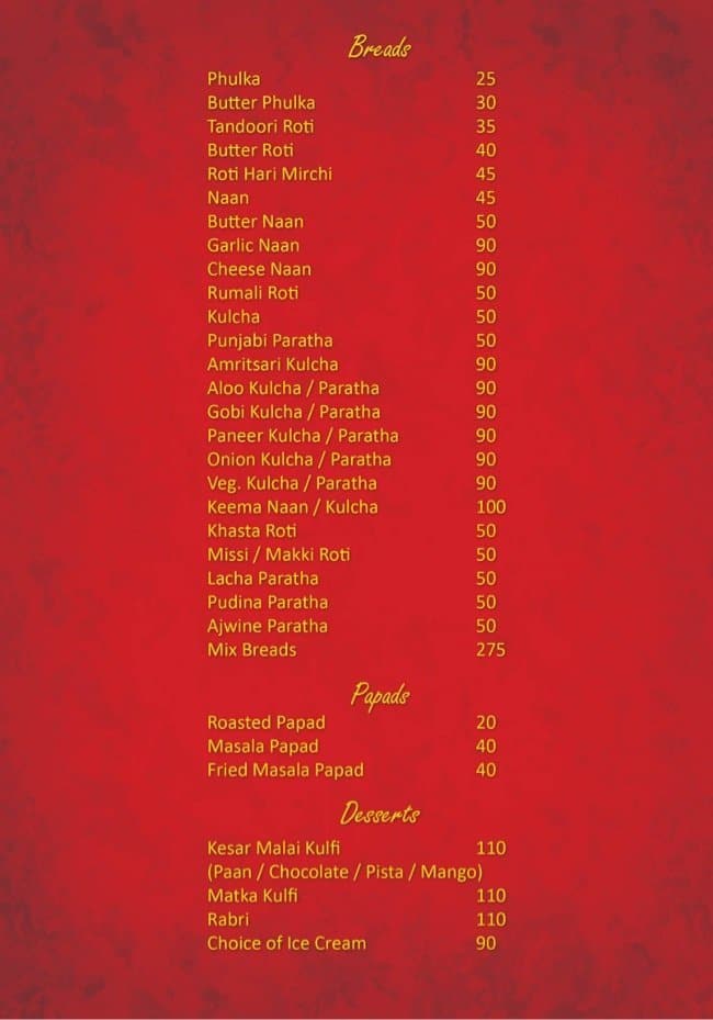 Punjabi Nation menu