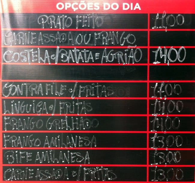 Motinha bar cardápio