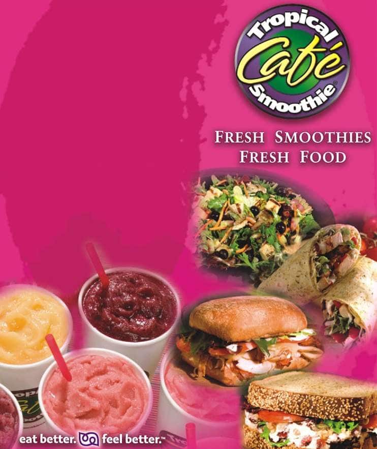 Tropical Smoothie Cafe menu Menu restauracji Tropical Smoothie Cafe