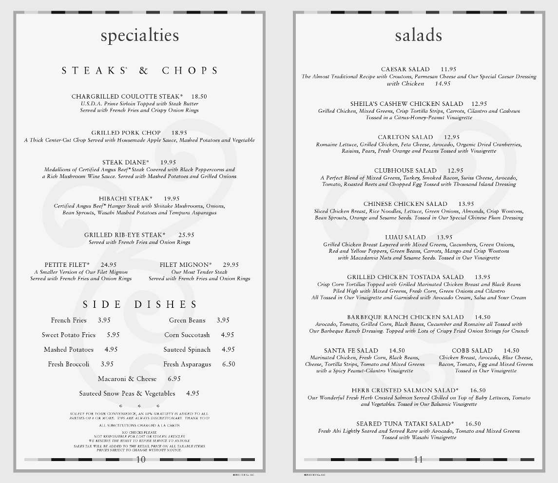 Menu at The Cheesecake Factory desserts, Pembroke Pines, SW 5th St