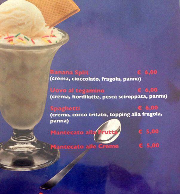 Menu di La Dolce Vita 