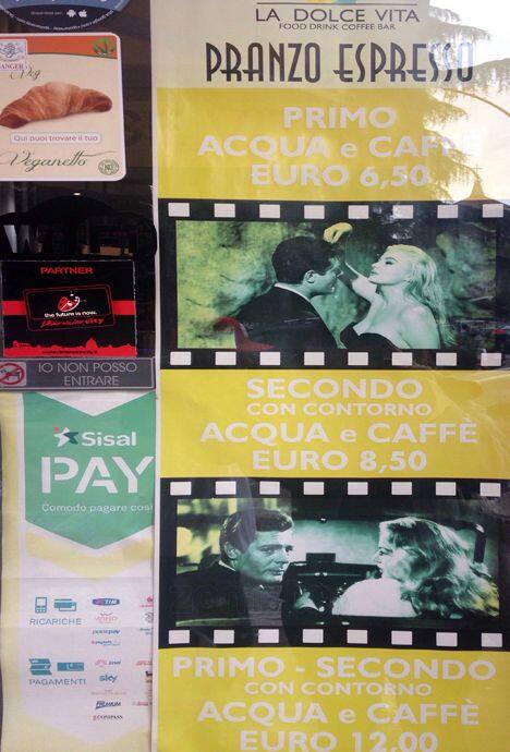 Menu di La Dolce Vita 