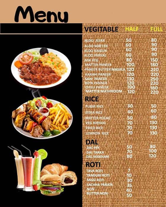 Menu of Radhe Fast Food, Gomti Nagar, Lucknow