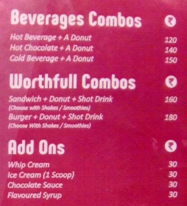 Donut House Bangalore menu