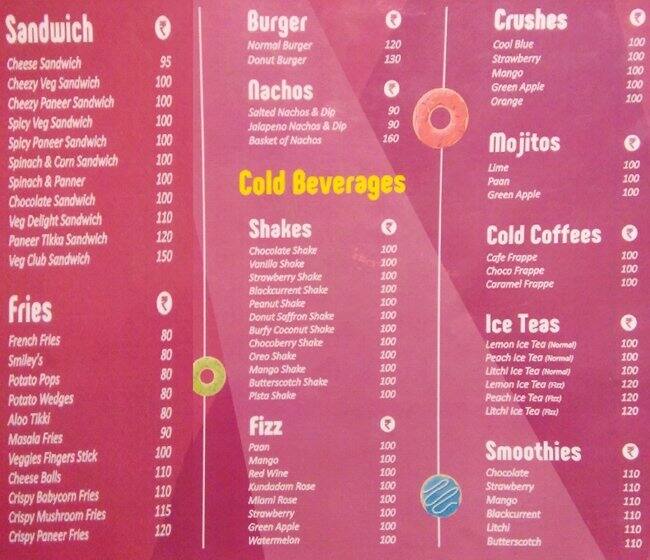 Donut House Bangalore menu