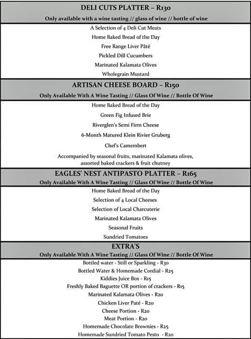 Eagles' Nest Menu, Menu for Eagles' Nest, Constantia, Cape Town Zomato SA