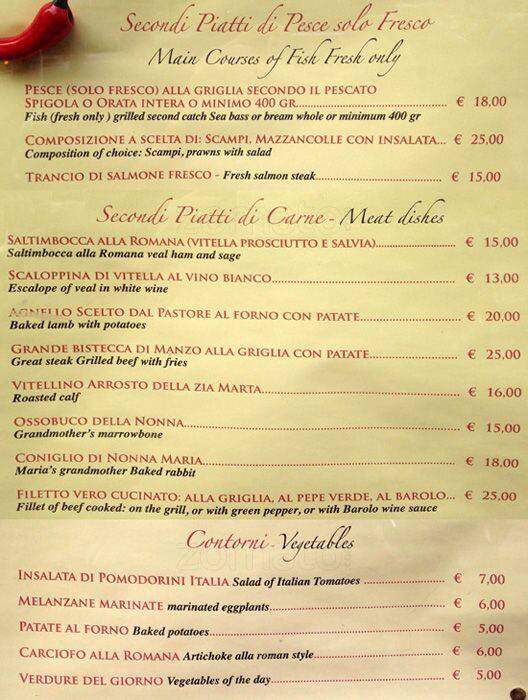 Menu di Ristorente Pizzeria L'esquilino Bar 