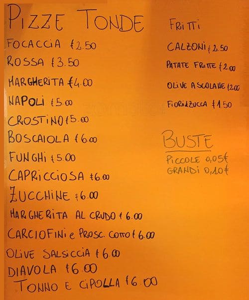 Menu di Pizzeria Friggitoria Via Ripa Teatina 