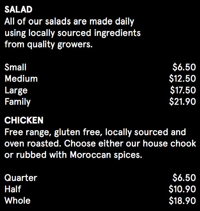 Foxes Den Menu, Menu for Foxes Den, Port Melbourne, Melbourne