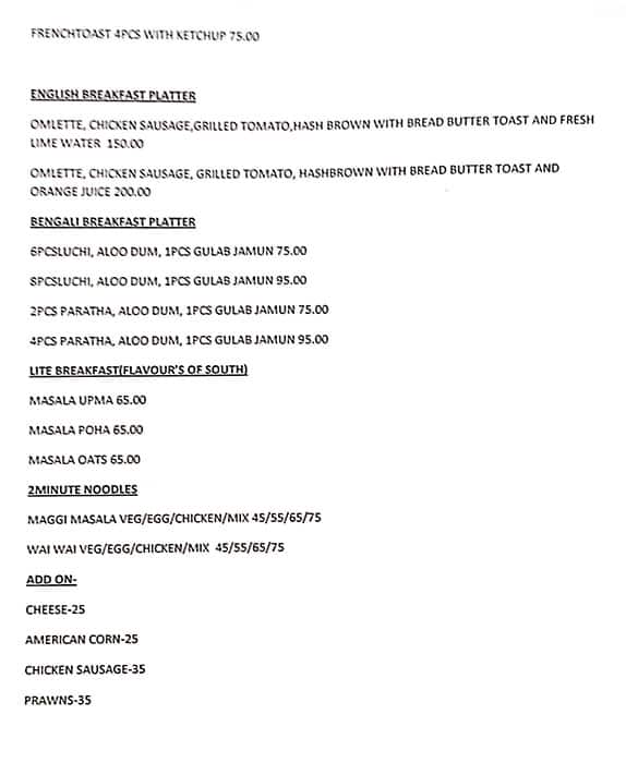 Forever Foods menu