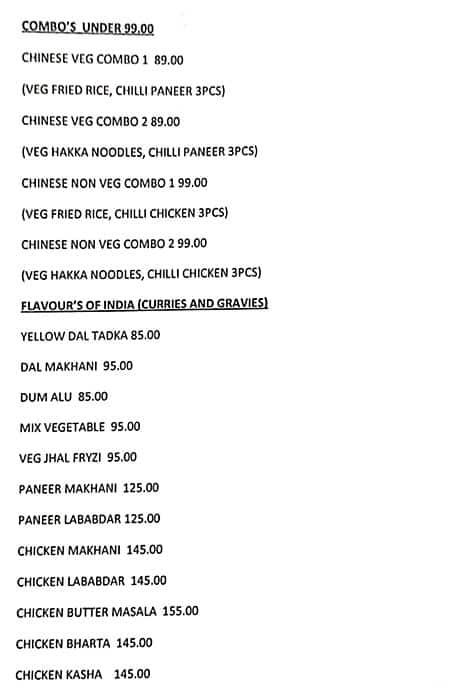 Forever Foods menu