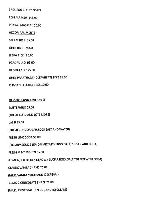 Forever Foods menu