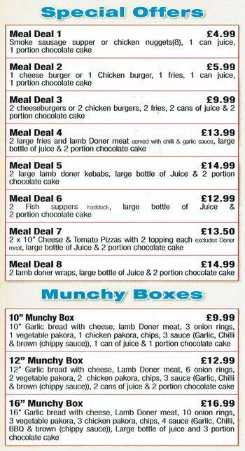 Turkish Kebab menu