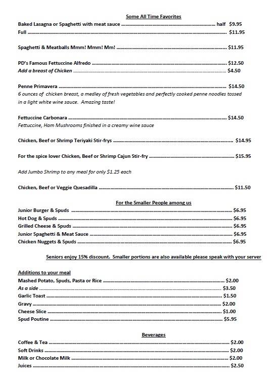 PD's menu