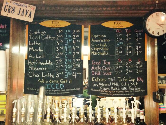 Java Shack Menu, Menu for Java Shack, Arlington, Arlington County