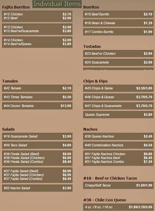 Rosa's Cafe a Cedar Park Foto del Menu con Prezzi Urbanspoon/Zomato