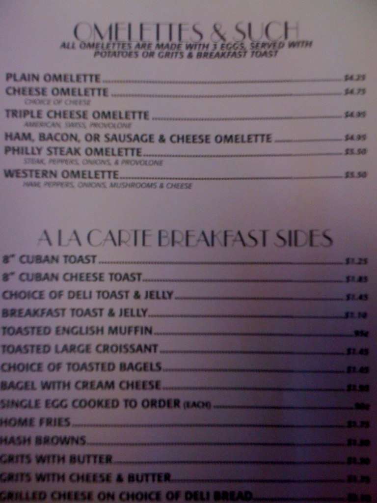 Menu at Bernie's Deli, Tampa, Princess Palm Ave