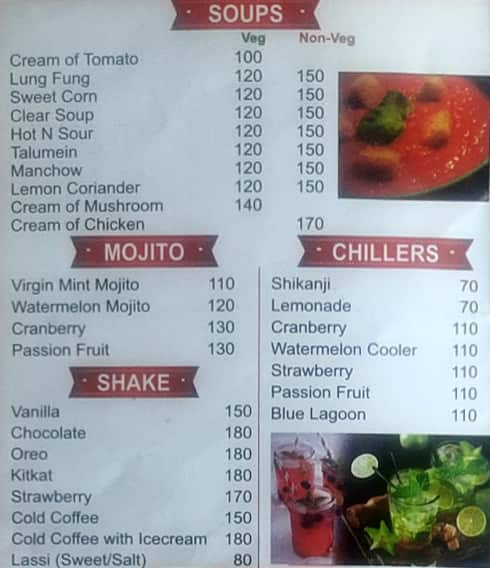 Menu of L.F.C, Shastri Nagar, Meerut