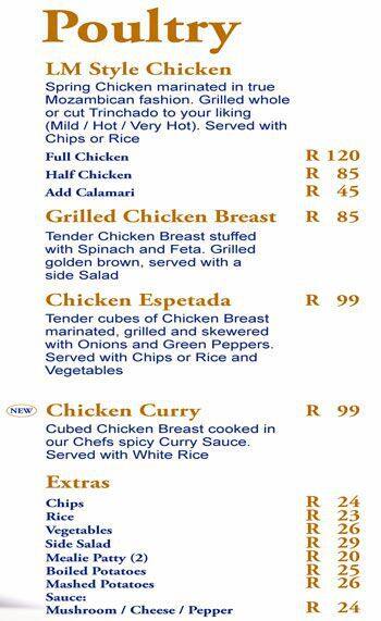 Ridge Rd Menu Menu at Adega Ridge Road - Durban restaurant, Durban, 534 Peter Mokaba ...