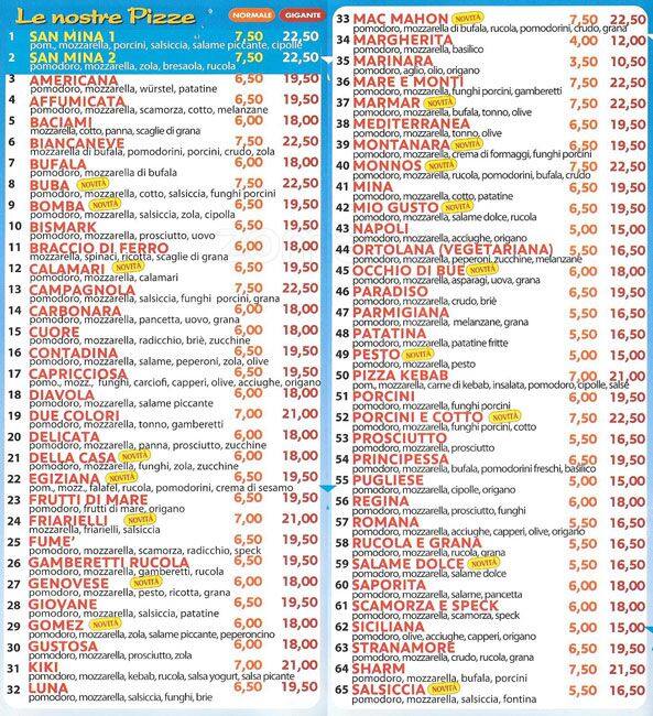 Menu di San Mina 