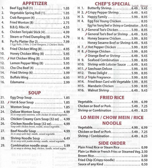 Custer Wok Menu, Menu for Custer Wok, Richardson, Richardson ...