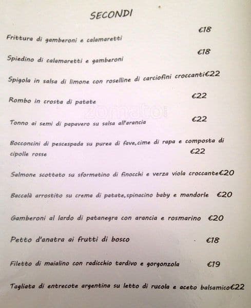 Menu di Locanda Filomarino 