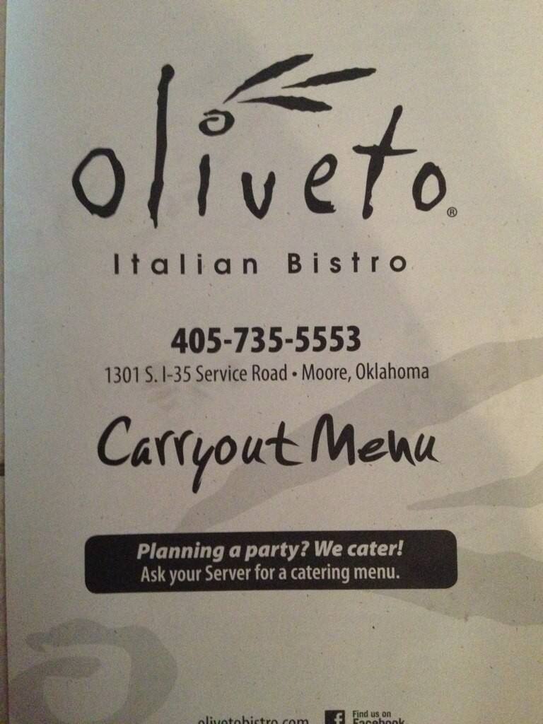 Oliveto Menu, Menu for Oliveto, Moore, Oklahoma City Urbanspoon/Zomato