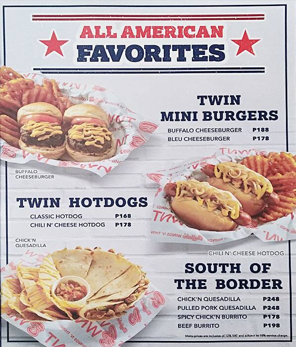 Menu at Buffalo's Wings N' Things SM City BF Parañaque restaurant