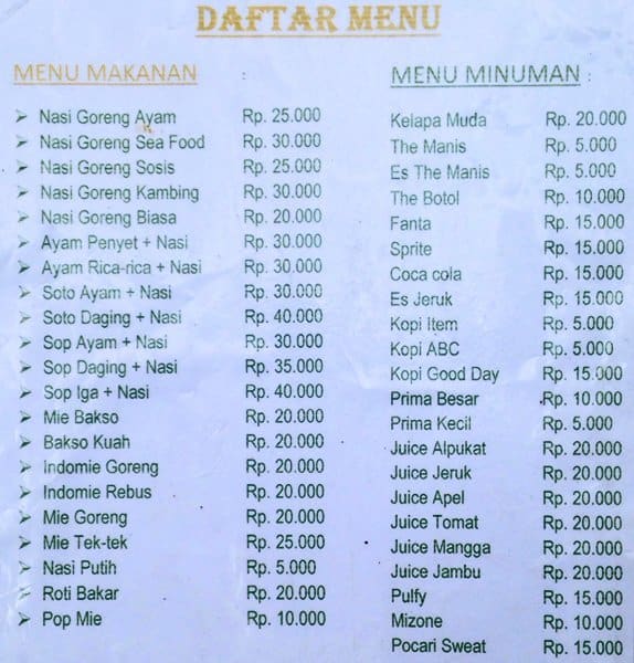 Pawon Jawa Menu, Menu Restauracji Pawon Jawa, Ancol, Jakarta - Zomato ...