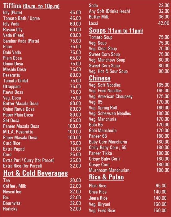 Crystal Coffee Club Menu, Menu for Crystal Coffee Club, Nallakunta